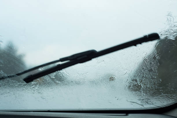istock Highway Driver POV Through Raindrop Car Windshield During Rain Storm 861915502