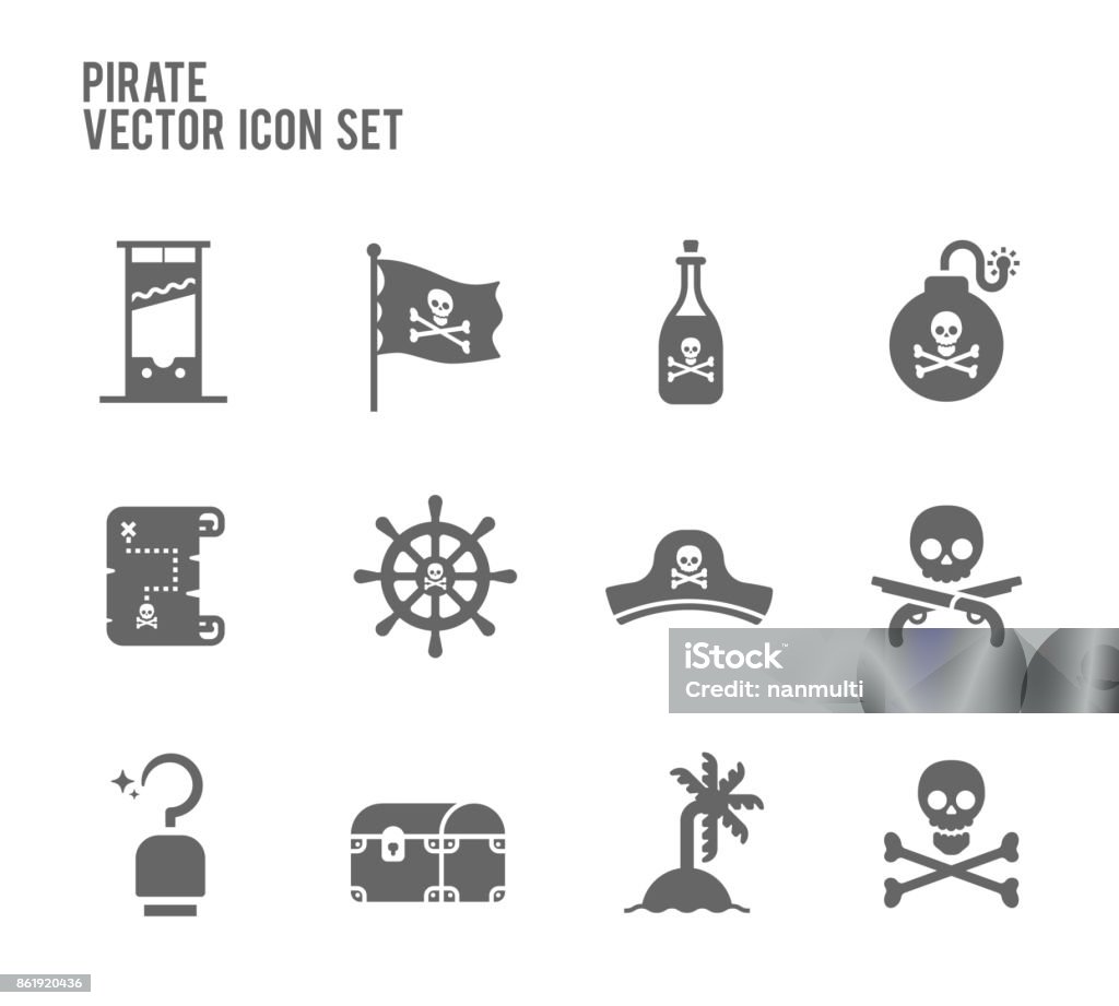 Pirate vector icon set Adventure Pirate vector icon set Chest - Torso stock vector