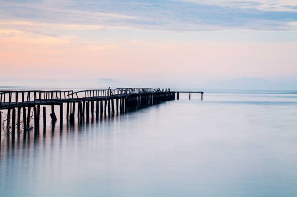 istock Wooden bridge sunrise view for beautiful background 861920510