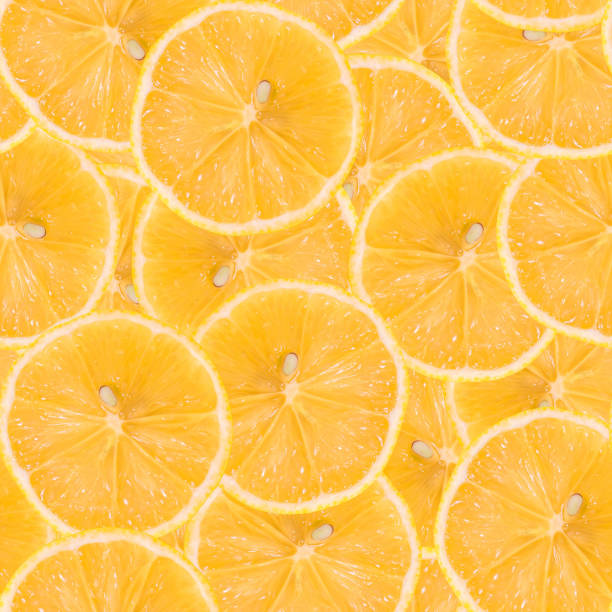 istock Seamless pattern made of lemon. Tasty juicy fruit texture. 861927238