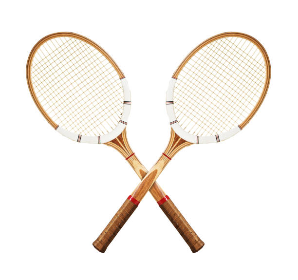 racchette da tennis su bianco - racquet strings foto e immagini stock