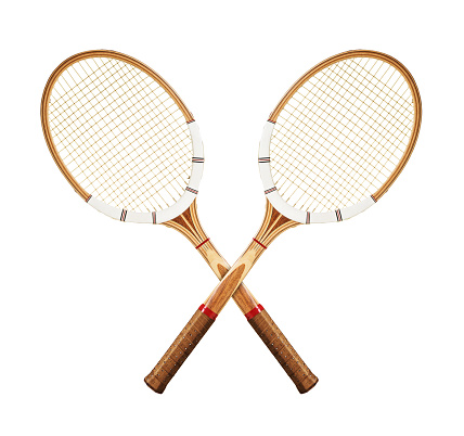 Tennis rackets on white background