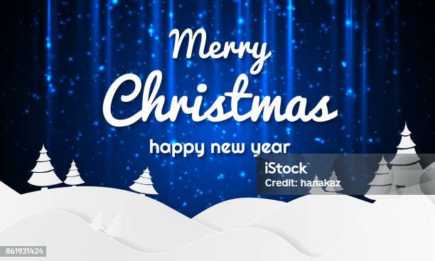 Merry Christmas And New Year Xmas Background Stock Illustration - Download Image Now - Calligraphy, Celebration, Christmas
