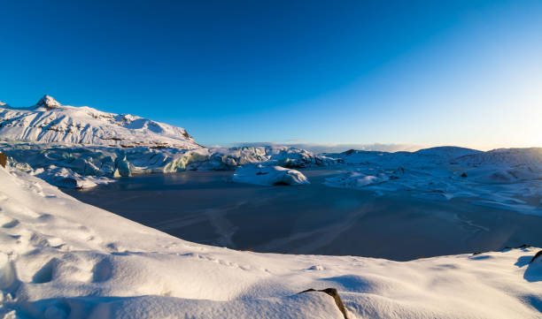 istock Svinafellsjokull glacier view during winter snow in Iceland 861934520