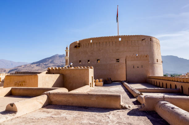 Nizwa Fort in Nizwa, Oman stock photo