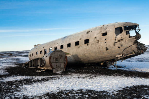 istock Solheimasandur the plane wreck view during winter snow 861935242