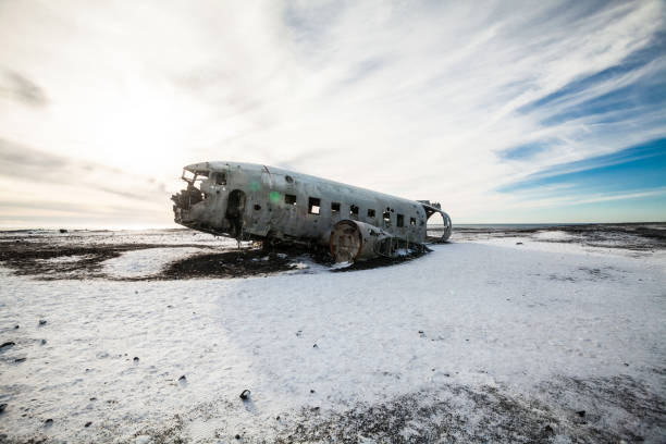 istock Solheimasandur the plane wreck view during winter snow 861935280