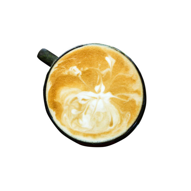 istock above latte coffee on isolated white with clipping path. 861937960