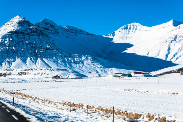istock Borgarnes view during winter which is a town located on a peninsula at the shore of Borgarfjordur, Iceland 861938114