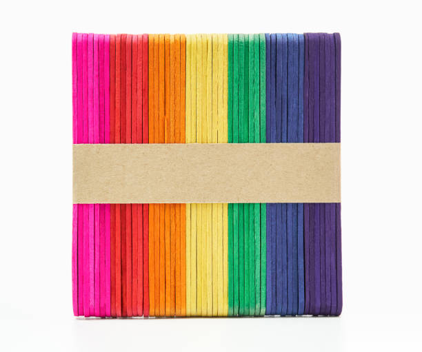 istock Ice cream stick, Multi colors for beauty in a row on white background. 861942488