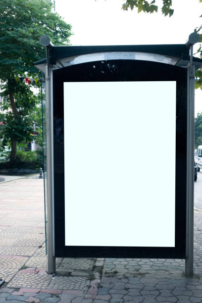 istock Blank billboard on city bus station 861954498