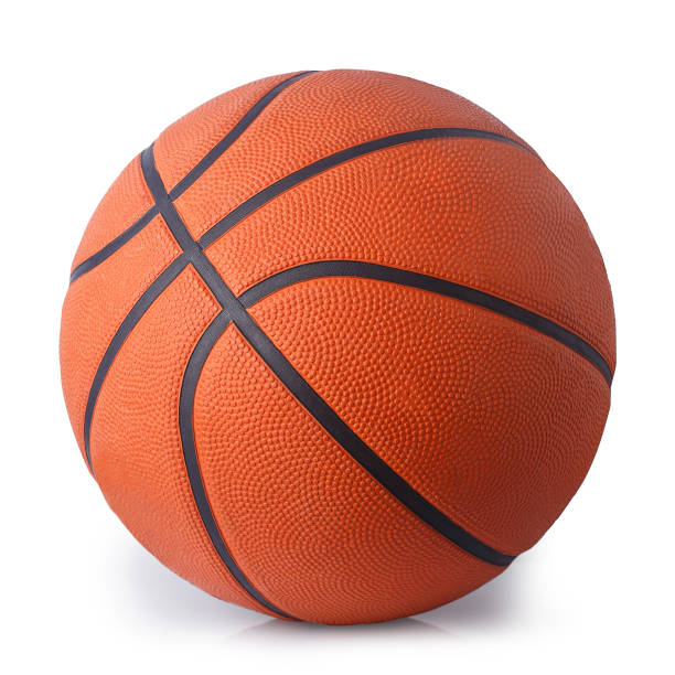 ballon de basket isolé sur blanc - basket photos et images de collection