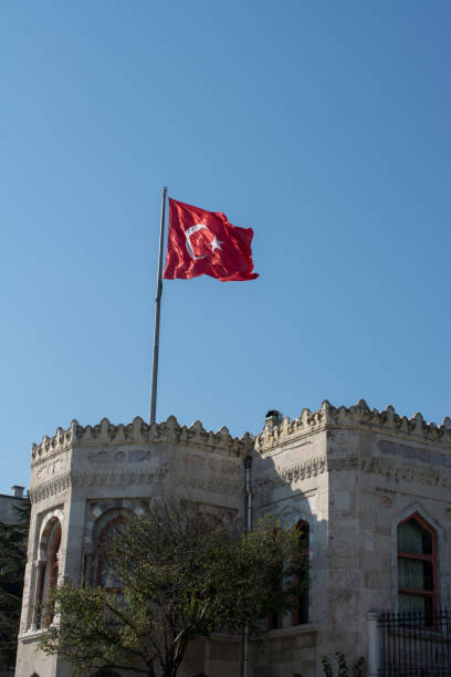 istock Turkish national flag hang on a pole 861971686