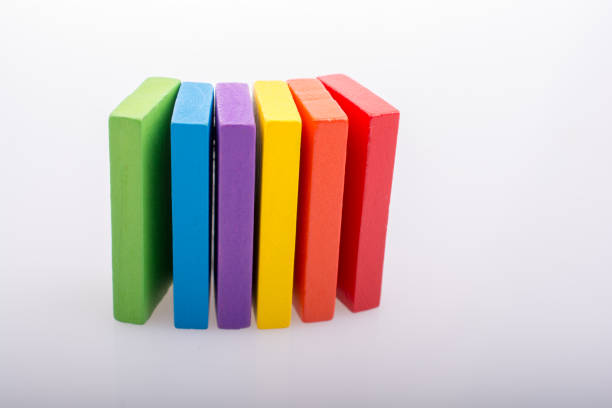 istock Coorful domino blocks on white background 861971878