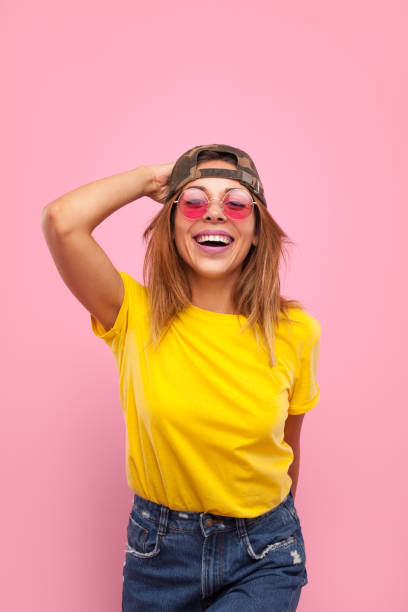istock Charming girl in bright outfit 861978622