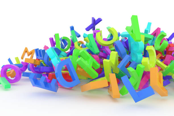 istock Stack of colorful alphabets letters from A to Z for education or learning conceptual, isolated on white background, 3D rendered image 861978928