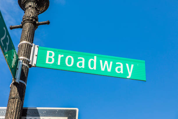 istock street sign Broadway at vintage lantern post 861979020