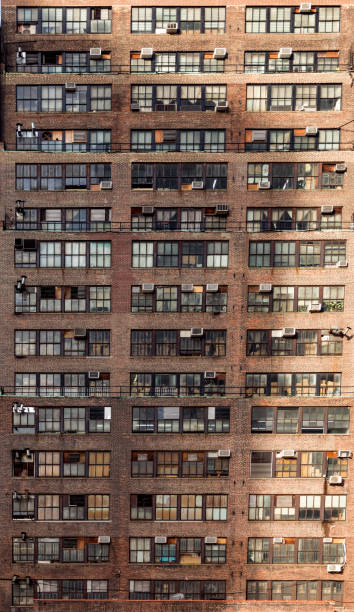 typical house facade of an old skyscraper downtown New York