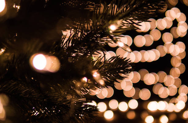 istock Christmas tree and decoration lights with bokeh background 861980292