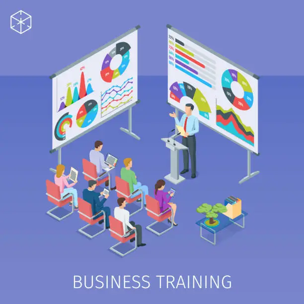 Vector illustration of banner on theme business training