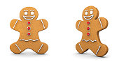 Gingerbread Man White Background with Clip Path