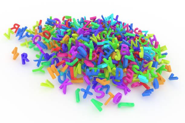 istock Stack of colorful alphabets letters from A to Z for education or learning conceptual, isolated on white background, 3D rendered image 861992154