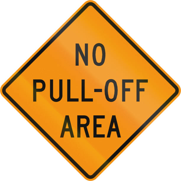 istock Road sign used in the US state of Virginia - No Pull-off area 861992256