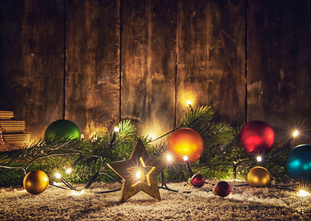 istock Christmas Decoration with Ornaments and Holiday Lights 861995000