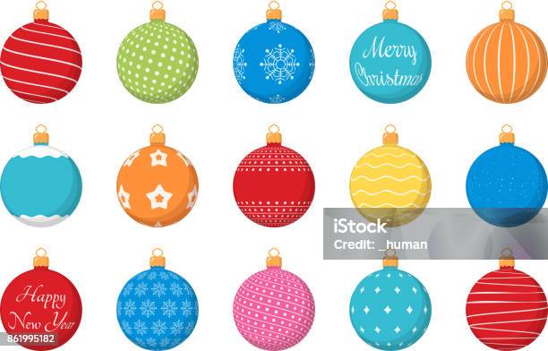 Multicolore Boules De Noël Vecteurs libres de droits et plus d'images vectorielles de Boule de Noël - Boule de Noël, Noël, Balle ou ballon