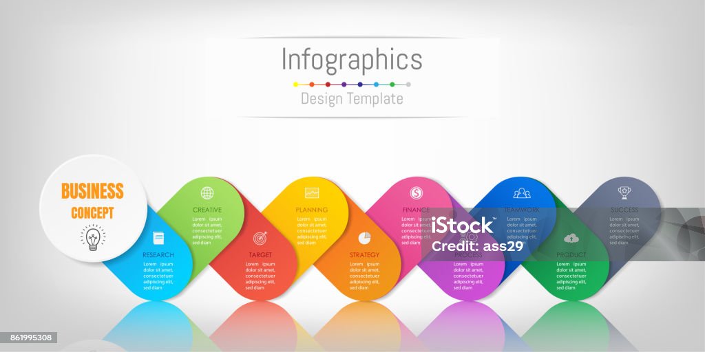 Infographic design elements for your business data with 10 options, parts, steps, timelines or processes. Vector Illustration. Infographic stock vector