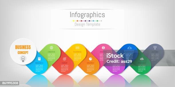 Infographic Design Elements For Your Business Data With 10 Options Parts Steps Timelines Or Processes Vector Illustration Stock Illustration - Download Image Now