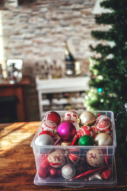 istock Decorating Christmas Tree with Ornaments and Christmas Lights 861995392