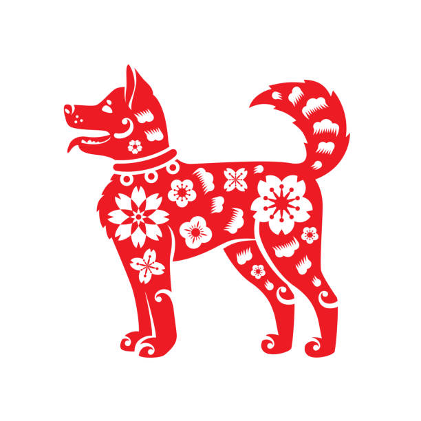 illustrations, cliparts, dessins animés et icônes de symbole de nouvel an chinois, l’année 2018 du chien - 2018