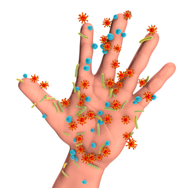 汚れた手を概念図 - staphylococcus epidermidis ストックフォトと画像