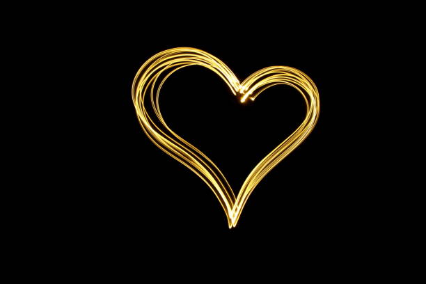 istock Gold Light Painting Photography, heart shape 862002724