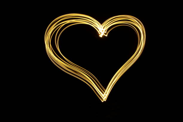 istock Gold Light Painting Photography, heart shape 862002738
