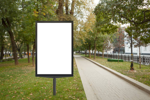 istock Blank street billboard poster in urban park 862002768