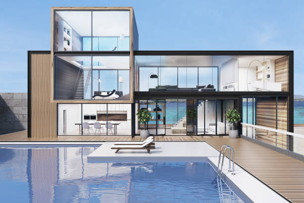 istock Large house with a swimming pool 862003492