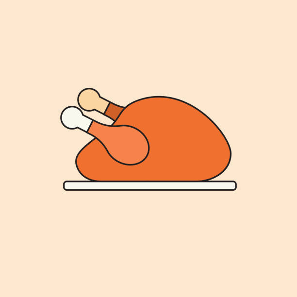 Roasted Turkey Icon Happy Thanksgiving Day Autumn Traditional Harvest Holiday Concept Roasted Turkey Icon Happy Thanksgiving Day Autumn Traditional Harvest Holiday Concept Flat Vector Illustration free thanksgiving pic stock illustrations