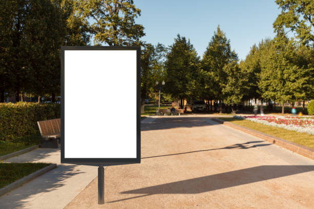 istock Blank street billboard poster in urban park 862009648