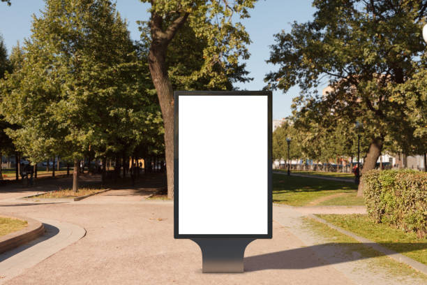istock Blank street billboard poster in urban park 862010264