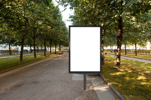 istock Blank street billboard poster in urban park 862010868
