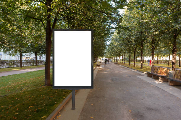istock Blank street billboard poster in urban park 862011094