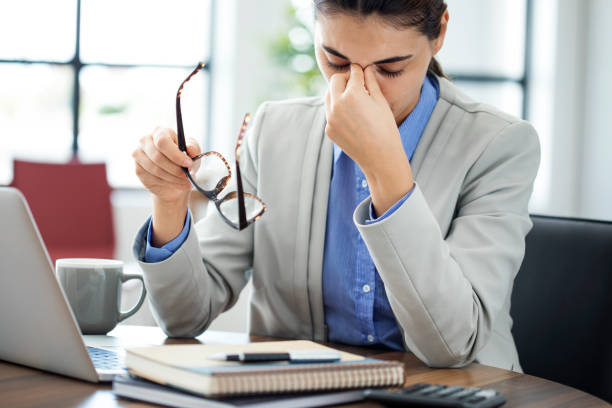 istock Businesswoman rubbing her tired eyes 862021208