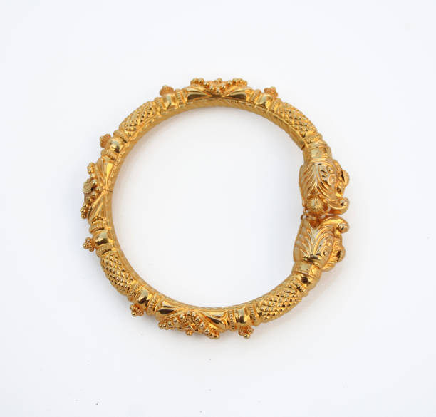 Golden bracelet stock photo