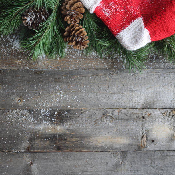 istock Christmas card on wooden background 862023570