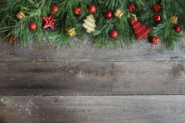 istock Christmas card on wooden background 862023598