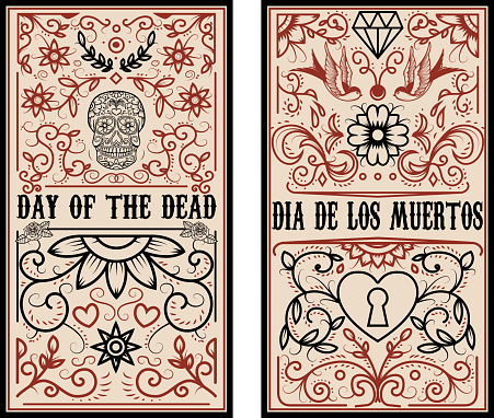 Day of the dead. Dia de los muertos. Set of banner templates. Design elements for poster, flyer, banner. Vector illustration