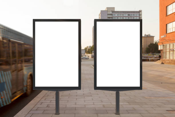 istock Two blank vertical street billboards 862027034