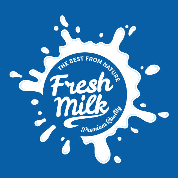 Milk label template. Milk, yogurt or cream splash vector art illustration